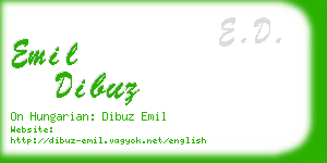 emil dibuz business card